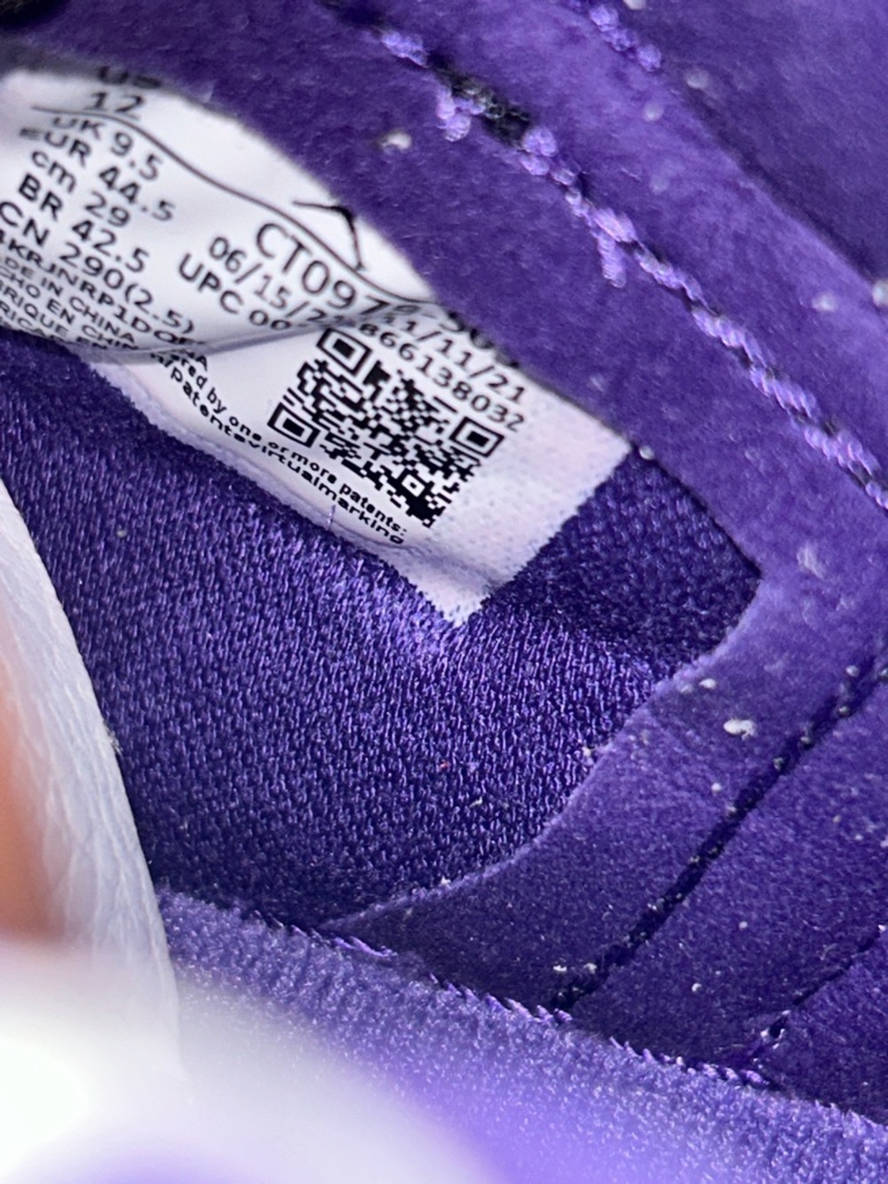 Jordan 1 High Zoom Air CMFT “Purple Patent” Men’s Size 10.5 - Picture 8 of 12